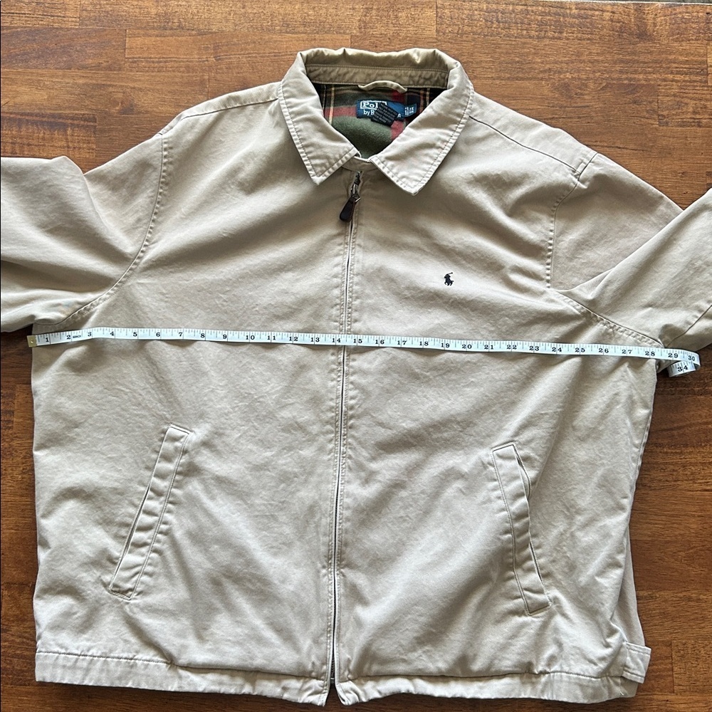 Polo Ralph Lauren Khaki Jacket Men’s 2XL Zip-Up Preppy Casual Plaid Lining - Picture 4 of 12